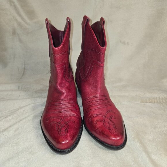 FRANCO SARTO ANKLE COWBOY BOOTS IN RED SIZE WOMEN'S US 7.5 - Picture 1 of 10